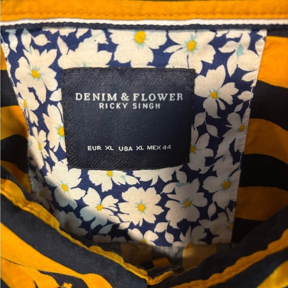 Denim & Flower Bold Yellow and Black Striped Shirt - Picture 2 of 2